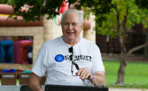 Owner Bruce Nesbitt speaks at company picnic